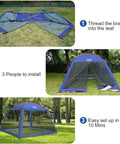 10 By 10 Feet Screen House For Patios And Backyard Hangouts, 86 Inch Center Height, UV Resistant 190T Polyester, Mesh Wall Canopy Tent With Carry Bag