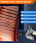 Image showing Upgraded Bathroom Exhaust Fan Motor And Blade Kit For Quiet 80 CFM High Airflow Replacement with copper motor close-up.