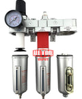 Heavy Duty Three Quarters Inch NPT Industrial Grade Filter Regulator Coalescing Desiccant Dryer System with metal bowls and gauge