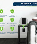 Infographic showing Two USB Wall Outlet Charger With Dual USB Ports 5V 3.6A 15A Duplex Tamper Resistant Receptacle features.