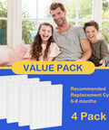 C545 True HEPA Replacement Filter S Four Pack For C545 B151 P150 9300 Air Cleaner Purifier H13 family smiling with packaging
