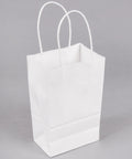 Recycled Kraft Paper Gift Bags Mini Cub White Case Of 500 Lightweight Eco Friendly Shopping Bags for gifts, party favors