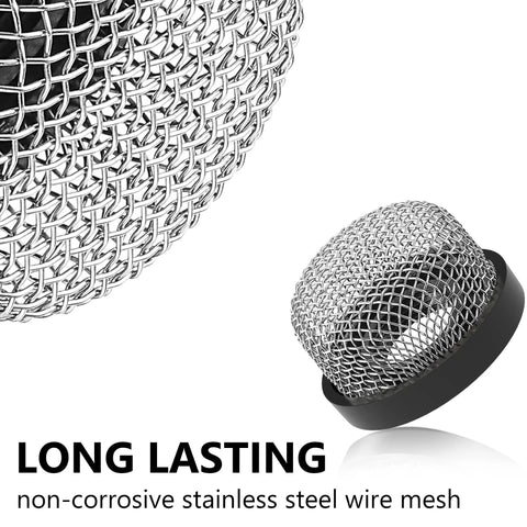 4 Pack Stainless Steel Pro-Grade Mesh Strainers 3/4 Inch 14 Female Screw On Filter, close-up of the durable wire mesh