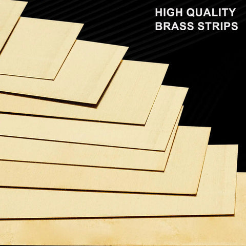 Twenty Piece Brass Strip Set With Shim Stock Assortment, 1 Inch Wide By 12 Inches Long, 0.004 Inch Thick C280 Brass