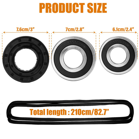 Heavy Duty Front Load Washer Tub Bearing And Seal Kit Replacement For Lg And Kenmore Rigs with three bearing sizes and seal length