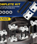 Heavy Duty 2 Way Adjustable Coil Spring Spacers 4 Pack Bulletproof Carbon Steel Suspension Lift Blocks with bolts and nuts.