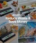 Must Have Vacuum Sealer For Dry And Moist Food, Compact Kitchen Gadget with LED touch controls sealing bags with food
