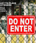 Dang Solid No Entry Warning Sign, 8X12 Inch Heavy Duty Reflective Aluminum Panel for outdoor fence display.