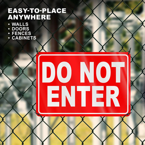 Dang Solid No Entry Warning Sign, 8X12 Inch Heavy Duty Reflective Aluminum Panel for outdoor fence display.