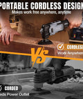 20V Brushless Cordless Oscillating Multi Tool Kit With Quick Change Accessories, Variable Speed Control, Lightweight Design, Long Battery Life For Cutting, Sanding, Grinding, Trimming And Detail Work For Diyers On The Job in woodwork