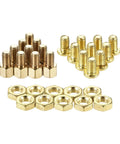 M4 Hex Brass Standoff Spacers With Male Female Threaded Pillar Screws And Nuts For Computer Motherboard Circuit Board Electronics Kits Built Solid As A Rock Heavy Duty Hardware, assembled brass hardware parts.