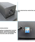 Heavy Duty Automatic Heat Shrink Tunnel Packaging Machine For Pof Pvc Film With Smooth Conveyor Belt And 4500W Motor control box with fan and overload protector.