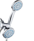 Antimicrobial Anti-Clog High-Pressure Shower Head With 30-Setting Spray Microban Nozzle Protection Guards Against Mold Mildew Bacteria