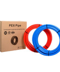 DIY Ready Half Inch Pex B Pipe Tubing Kit 200 Feet With Red And Blue Rolls For Potable Water Hot And Cold Water Brass Fittings