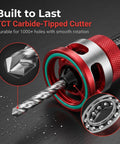 Top Shelf 7 Piece Countersink Drill Bit Set For Woodworking With Adjustable Depth Stop To Nail A Slick Flush Finish Every Time includes TCT carbide-tipped cutter.