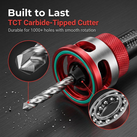 Top Shelf 7 Piece Countersink Drill Bit Set For Woodworking With Adjustable Depth Stop To Nail A Slick Flush Finish Every Time includes TCT carbide-tipped cutter.