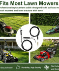 Premium Control Cable Kit For Toro TimeMaster 30 Inch Walk Behind Lawn Mowers Replaces Parts 127-6867 And 133-1998 Easy Fix DIY Repair cable kit shown with multiple mower fits