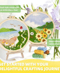 Beginner Punch Needle Kit For Adults With All Tools And Materials Easy To Follow Instructions And Video Tutorials Linen With Water Soluble Pattern Complete Starter Embroidery Set For Spring Bloom Designs, two hoops with landscape designs