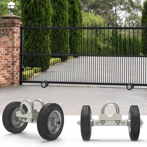 Six Inch Rolling Gate Wheel For Chain Link Fences And Sliding Gates Heavy Duty Steel Wheel With Two Rubber Wheels