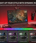 Crisp 1080P Webcam With Bangin Mic And Slick RGB Glow For Seamless Streaming Smart lighting effects on gaming setup.