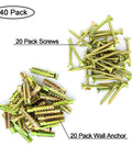 Heavy Duty Hollow Wall Anchors With Screws Set 20 Pack For Concrete Hollow Wall And Wooden Walls 6x32mm Tree Shape Expansion Anchors