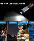 Magnetic Mechanic Flashlight With Hook Foldable Underhood Light For Car Emergency Kit And Camping Durable Aluminum Body