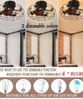 Dope 21 Inch Low Profile Farmhouse Ceiling Fan with 3 dimmable light colors and bulb options shown in indoor setting