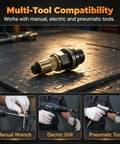 Full Size Carbon Steel Rivet Nut Tool Kit Featuring Universal Mandrels Across M3 To M12 Sizes Loaded With Quality Metric Threaded Inserts Bulked Up For Garage Grind And Zero Sweat Setup with various tools.