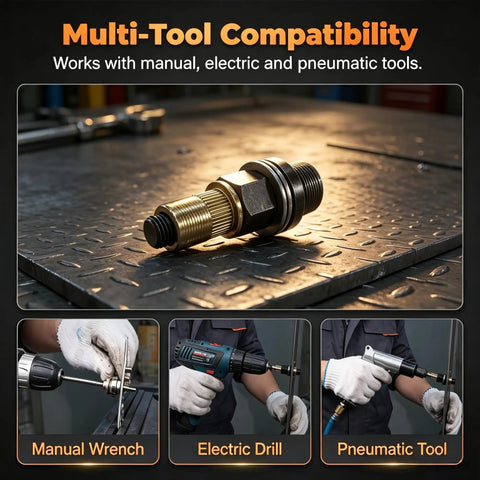Full Size Carbon Steel Rivet Nut Tool Kit Featuring Universal Mandrels Across M3 To M12 Sizes Loaded With Quality Metric Threaded Inserts Bulked Up For Garage Grind And Zero Sweat Setup with various tools.