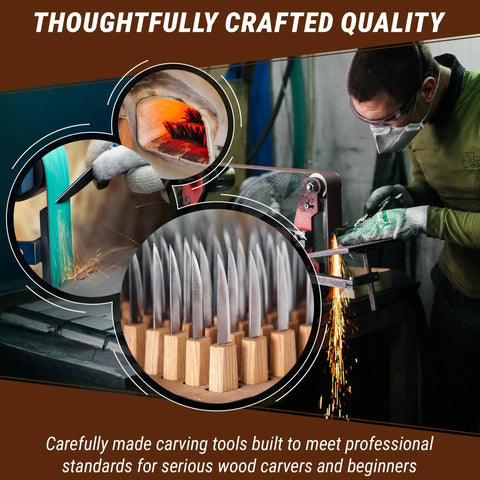 Sweet Complete Wood Spoon Carving Kit Featuring Razor Sharp Hook Knife Premium Sloyd Blade and Wide Bowl Gouge for tool quality crafting