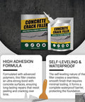 Zero Mess Drip Free Heavy Duty Rubberized Concrete Crack Filler And Cement Repair Sealant Self Leveling Waterproof Flowable Paste for Driveway Patio Slab, 100g packaging.