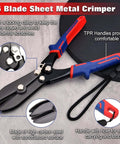 Five Blade Hand Crimper For 22 To 28 Gauge Sheet Metal Duct Work Downspout And Stove Pipe Crimp Tool with TPR Handle