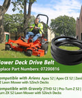 Heavy Duty Mower Deck Drive Belt 07200816 Fits Ariens Apex 52 Apex CE 52 Zenith 52 And Gravely ZTHD52 Pro Turn Z 52 image