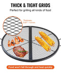 36 Inch Round Fire Pit Grate For Outdoor Grillin Foldable Heavy Duty Steel Campfire BBQ Grid With Handle grilling food