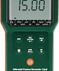 Pro Grade Differential Pressure Manometer With 15 Psi Range Backlit Large LCD 99 Readings Memory 11 Measurement Units