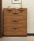 Antique Black Cabinet Pulls 2 Pack Classic Vintage Dresser Drawer Handles installed on wooden dresser in room