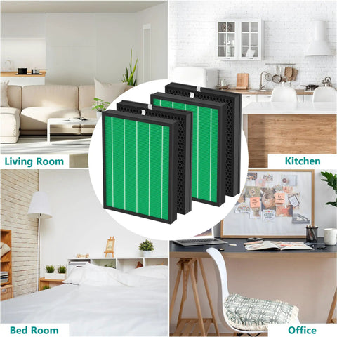 Replacement Air Filters Kit For Airmega Max 2 400 And 400S Purifier 2 In 1 Main Filter And Activated Carbon shown in home settings