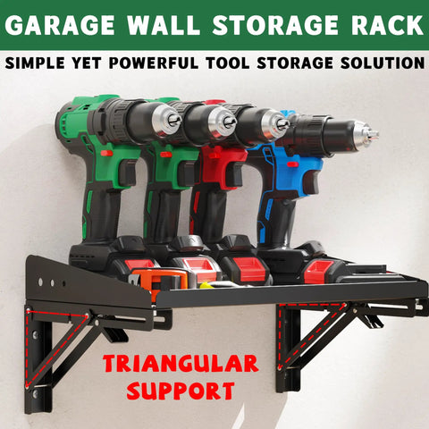 Garage Folding Storage Shelves With Lip Two Pack 200 Pound Capacity Wall Mounted Adjustable Rail Shelves For Tools Gear Workshop Home Garage Kitchen Office Heavy Duty Steel Construction Holds Tools Parts And Gear Home Shop Ready installed with power drills