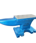 Blue Single Horn Cast Iron Anvil For Blacksmithing And Metal Shaping Beefy Pro Grade Heavy Duty Jewelry Making And Stamp Work Tool 24 Lbs