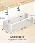 Under Desk Cable Management Tray No Drill Metal Mesh Organizer For Home Office With F Clamp Mount And Open Holes