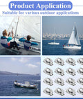 50-piece marine twist lock fasteners with eyelets for canvas on boats; stainless steel hardware