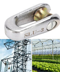 Heavy Duty Alloy Steel Cable Pulling Tool Breakaway Connector For Electrical Wiring And Rigging on a power tower background.