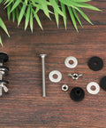 Premium Stainless Steel Toilet Seat Screws And Heavy Duty Bolts With Waterproof Rubber Gaskets For Universal Easy Install No Sweat Hardware Kits Built Tough To Fix Bathroom Leaks Fast, detailed view of included components.
