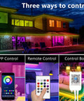 Five Volt LED Strip Lights 100 Feet Dope Color Changing With Music Sync Bluetooth Remote Control Built In Microphone App Control