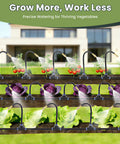 100FT Automatic Drip Irrigation Kit With Water Timer And 360 Degree Bendable Copper Atomizing Nozzles watering raised beds