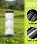 Clear Golf Ball Display Tubes With Caps, See Through PVC Ball Holders For Collectors To Show Off, 3-Ball Capacity