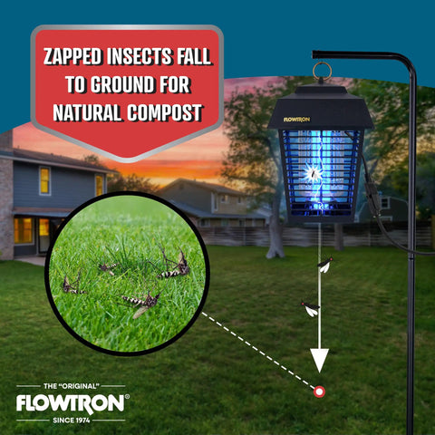 Powerful Outdoor Bug Zapper For Half Acre Yards With Dual Lure Method, 15W UV Light And Octenol Attractant, 5600V Kill Grid