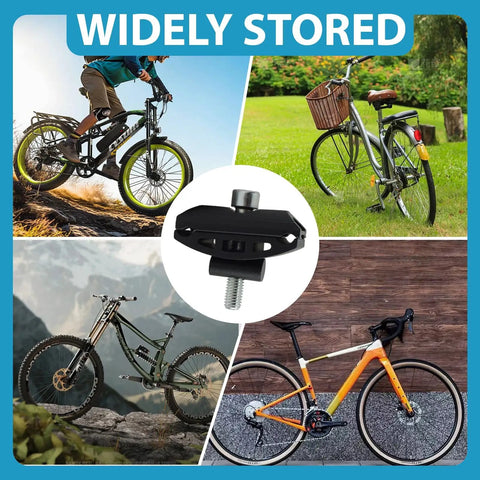 Collage of various bicycles with Pro Grade Aluminum Alloy Bike Seat Clamp for Seatpost Head and Saddle Pipe Screw in center