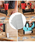 Kickass 18 Gauge Brad Nails 6000 Count Zinc Plated Steel 1 1 2 Inch Heavy Duty Anti Rust Sharp Chisel Tip with nailers in use.