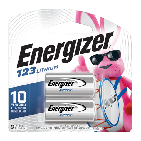 Hardcore 123 Lithium Batteries Bring Straight Up Power To Camera And Flashlight Gear Long Lasting 3V Photo Cells With Decade Storage Life Ultimate Replacement Two Pack in a blister pack